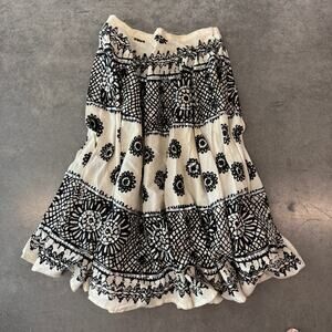 Vintage Y2K Wet Seal Sequin Boho Cottage Core Fairy White Black Flowy Skirt XS/S